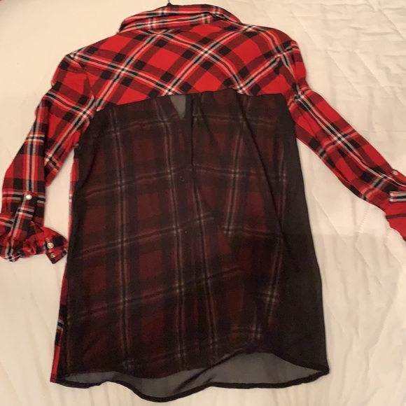 Sheer back flannel shirt - Picture 4 of 7